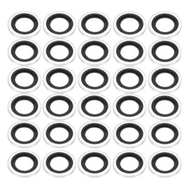 PATIKIL G1/4" Self-Centered Bonded Sealing Gasket, 30Pcs NBR Metal Bonded Sealing Washers Automotive Washers for Mechanical, Plumbing, Cylinder Repairs