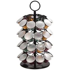 Homaisson Coffee Pod Carousel, 4-Tier K-Cup Carousel holder, 360° Rotating Organizer Rack for 40 Coffee Capsules Removable Kitchen Organiser for Countertops