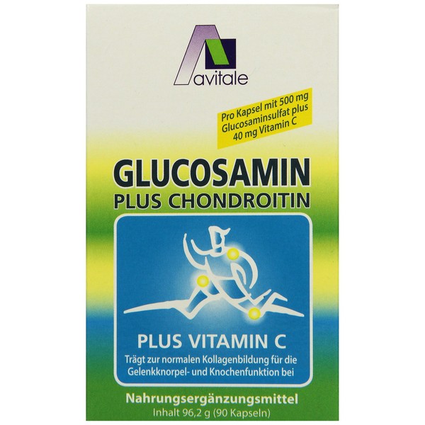 Avitale Glucosamine 500 mg + Chondroitin 400 mg Capsules, Pack of 90 (1 x 92.2 g)