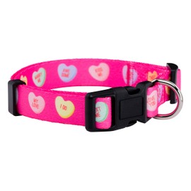 Native Pup Valentine’s Dog Collar- Valentines Day Pet Collars- Valentine Girly Hearts- Pink Red Heart- Cute Boy Girl Puppy Gift- Adjustable for Small, Medium, Large Breeds (Candy Hearts, Large)