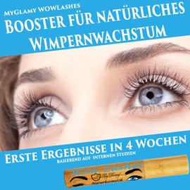 WoW Lashes & Brow 2-in-1 Eyelash Serum & Eyebrows without Hormones - Protects & Strengthens Eyelashes - Eyelash Booster with Care Complex Vegan by myglamy Naturkosmetik - Made in Germany - 6 ml