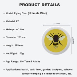 Uanvaha Queen Bee Flying Disc Bumblebee Honeybee Ultimate Sport Disc 175g for Competitions, Team Game Exercise Outdoor Activity