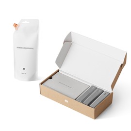 AM Mist Green Screen Cleaner 3-Pack Gray w/Refill |200 ml| All-in-One Spray and Microfiber Cleaning Cloth, Refillable Cleaning Sprays for Car Screens, Phones, Tablets, Portable and Eco-Friendly