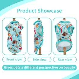 JpGdn Hawaiian Dog Shirts for XL Dog Girl Boy Bule Red Sleeveless Tank Top Tee Vest T Shirts Male Female Summer Outfit Pack of 2