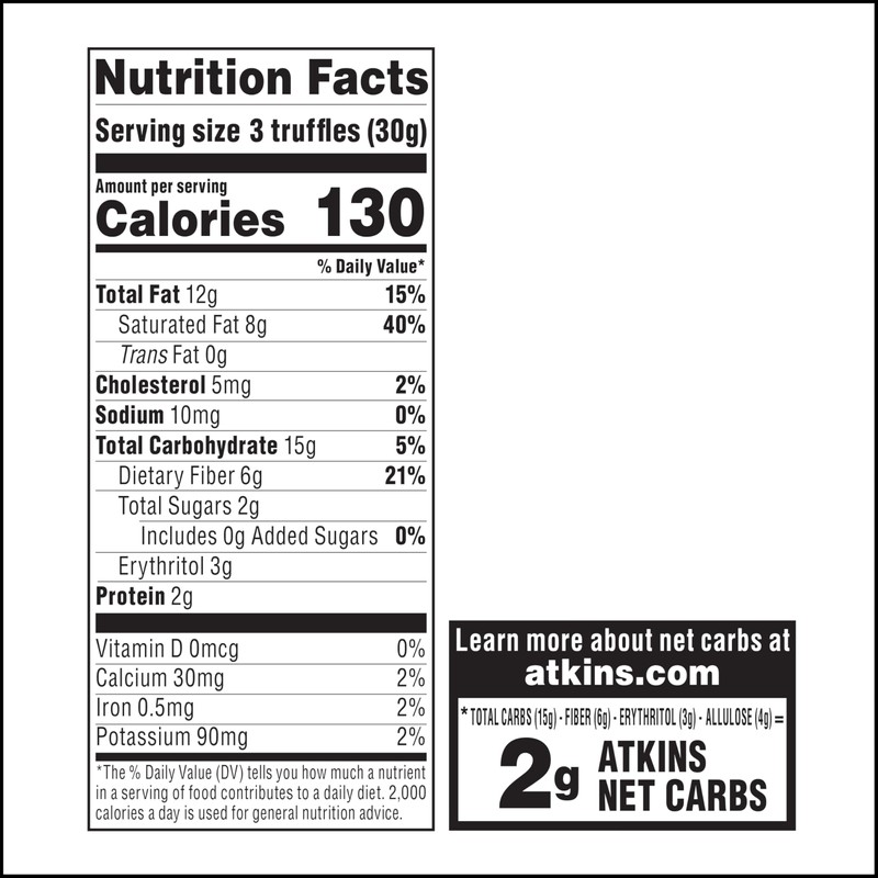 Atkins Endulge Milk Chocolate Truffles, Low Sugar, Low Carb, Keto