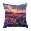 Oleander Flower Field Beautiful Sunset Graphic Throw Pillow