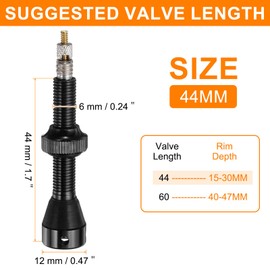sourcing map 2pcs Tubeless Valve Stems 44mm Aluminum Alloy Tubeless Valve Removal Caps with 4 Hole Super Light No Leak Durable Fit Most Bicycle Tubeless Rims, Black