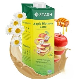 STASH Apple Blossom Latte Concentrate - Barista Style Caffeinated Latte Tea Beverage - Crafted in Oregon - Plant Based and Dairy-Free, Serve Hot or Iced, 32 fl oz