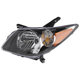 Go-Parts - Headlight Assembly for Pontiac Vibe 2003-2004, Left (Driver), Halogen, Black Interior, Replacement