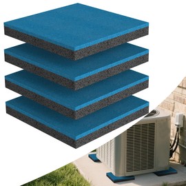 Flehomo Anti Vibration Rubber Pads, 8" x 8" x 3/4" Rubber Pad Design for Central Air Conditioner Outdoor Unit, HVAC, Extra Elastic Reduce Noice, Odorless for Indoor & Outdoor Use, Up to 1000Lbs, 4 Pcs