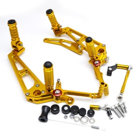 PROCNC Motorcycle Aluminum Rearsets Foot pegs Rear sets Footrest Fit for Grom MSX125 2021 2022 2023 (Gold)