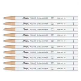 Peel-Off China Marker 164T White, 10 Markers Per Order (02060)