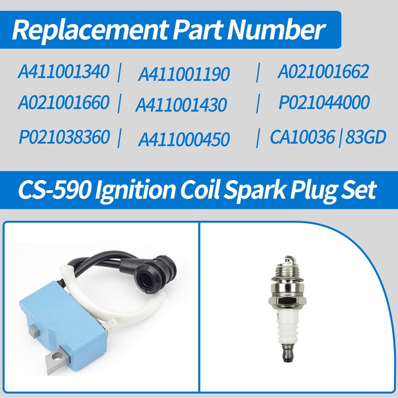 seacses Upgraded CS-590 Ignition Coil Spark Plug Set Compatible with