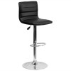 Pemberly Row 25" to 33" Striped Bar Stool in Black