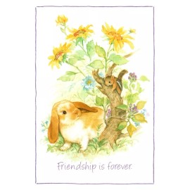 Happy Easter Friend Rabbit Bunny Squirrel Lop Eared Blank Postcard By Current