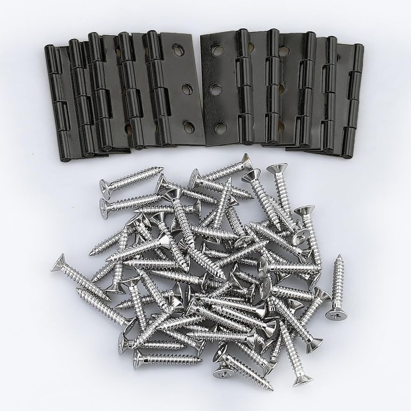 Glvaner 10pcs Stainless Steel Hinges Hinges 6 Holes Cupboard Door