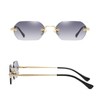 WDZAYXC Retro Rimless Sunglasses for Women Men Hexagonal Sunglasses, Gold/Gradient