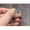Hematite Bead Hoops, 8mm Grey Stone Beads Nickel Free Hoops,
