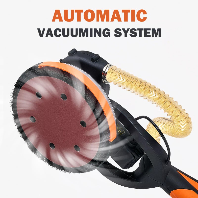 Preenex 9" Drywall Sander 850W Vacuum System 800-2000RPM Variable Speeds