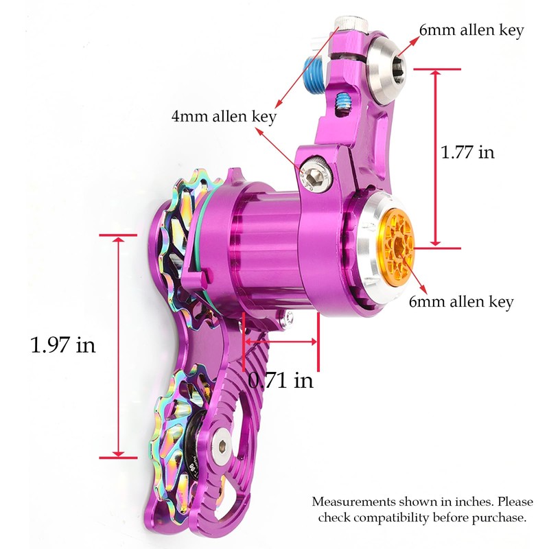 Single Speed Chain Tensioner Kit, CNC Aluminum Adjuster with 11T