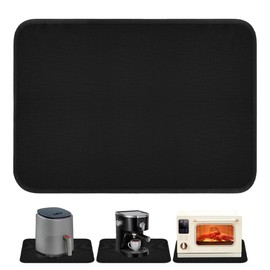 JAWUZ Hitzebeständige Unterlage 45x38cm Schwarz Silikonmatte für Luftfritteuse Feuerfeste Matte 500°C/982°F Küchenarbeitsplattenschutz Wasserdicht Ölabweisend für Heißluftfritteuse Backofen