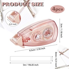 Total 4pcs Triangle Double Sided Adhesive Tape Roller Scrapbooking Tape, Acid Free & Archival-Safe, Permanent Double-Sided Adhesive Tape Dispenser Runner for Crafts 5mx8mm(Purple)