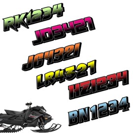 Snowmobile Registration Numbers / 2 Pack/Custom State Registration Stickers/Vinyl Snowmobile Decal Graphics Pair Registration Numbers