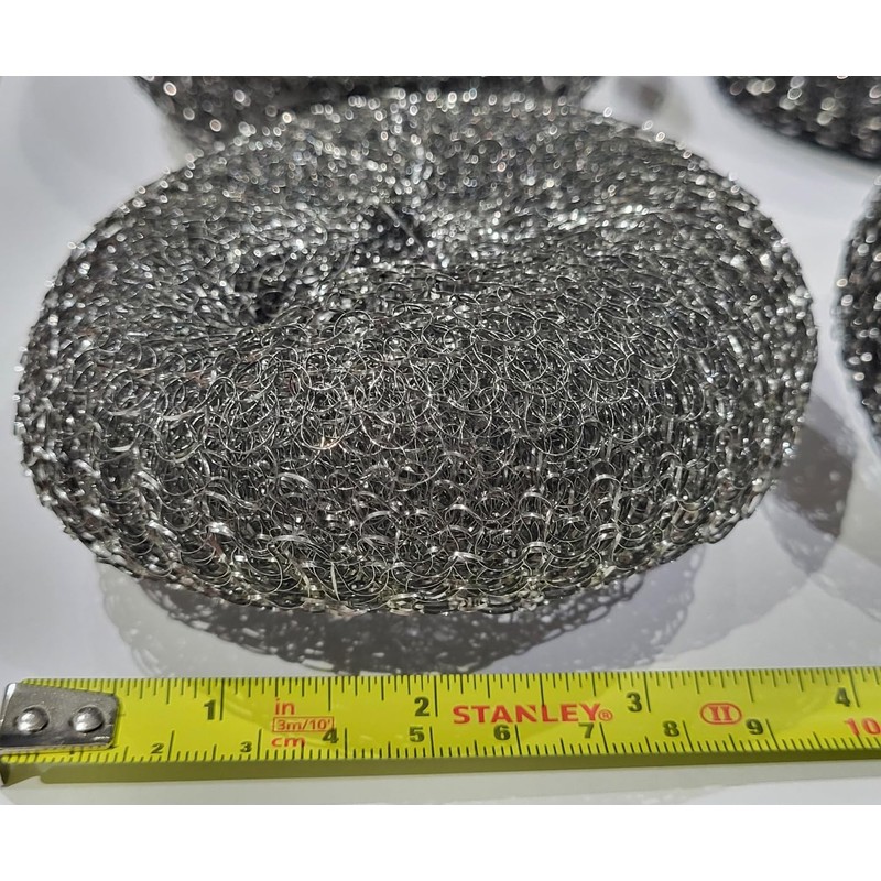 CyberSunrise Large Stainless Steel Scourers - 4 Pieces