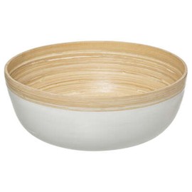 Well Home Bamboo Salad Bowl, White, Diameter 30 x 12 cm