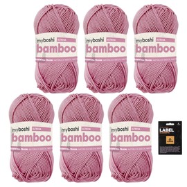 myboshi Bamboo Super Soft Bamboo Cotton Yarn Crochet Knitting Heavy Duty Clothing Amigurumi 60% Viscose 40% Cotton 6 Skeins Dusky Pink