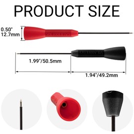 HINZIC 4 Pack Multimeter Test Probes, 2mm Needle Non-Destructive 600V/10A Multimeter Probes, Insulated Electrical Leads for Leads tl71 tl75- Black & Red