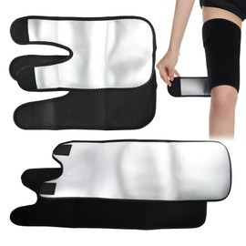 2 PCS Thigh Slimmer, Thigh Trimmers, Compression Sleeve Women Slimming Workout Gear Adjustable for Men and Women Fitness with 2pcs Arm Sweat Bands