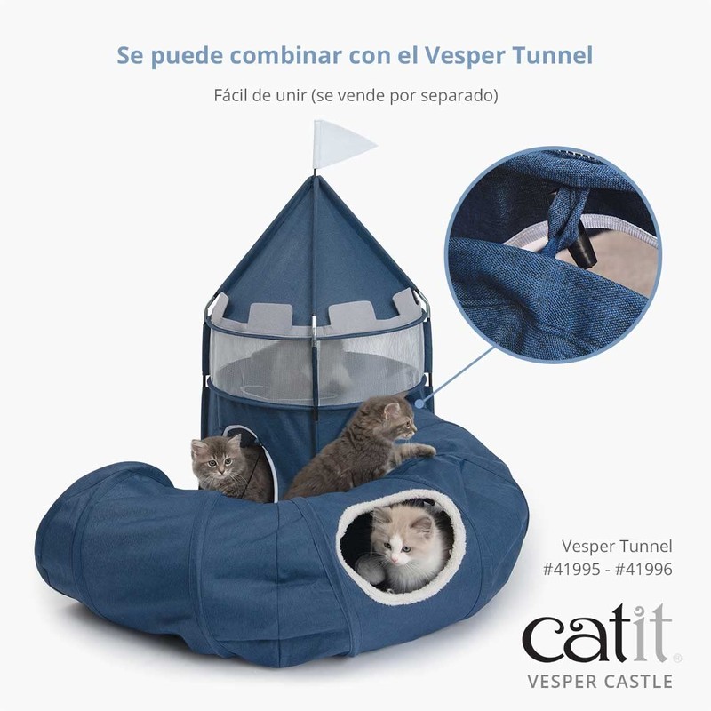 Catit Vesper Castle, Soft Cat Tower Hideout, Blue