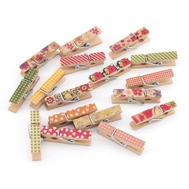Gearific Mini Colourful Wooden Clips, Pack of 100 Coloured Craft Pens, Painted Photo Paper Pen for DIY Decoration