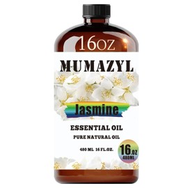 MUMAZYL Jasmine Essential Oil 16 Fl Oz 480ML and Marjoram Essential Oil 4 Fl Oz 120ML for Diffuser Humidifier Yoga Cleaning DIY Candle Soap Making
