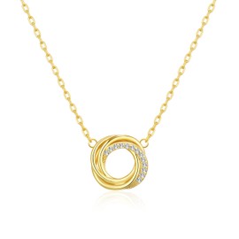 Philip Jones Gold Plated Circle Knot Necklace Created with Zircondia® Crystals
