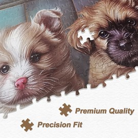 1000 Piece Jigsaw Puzzles, Casse Tête, Puzzle for Adults - Finished Size 27.5" x 19.7" - Playful Puppy