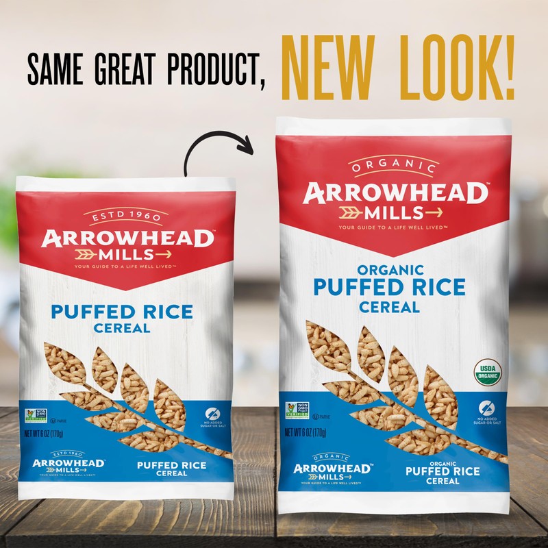 Arrowhead Mills Puffed Rice Cereal, 6 oz Bag (Pack of