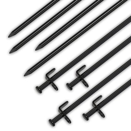 Beefoor Tent Stakes, Heavy Duty Camping Stakes 12in-12parks Forged Steel Tent Pegs Unbreakable and Inflexible - Available in Rocky Place Dessert Snowfield and Grassland
