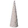 Creative Co-Op 18" Metallic Yarn Cone Silver Jingle Bells Tree,