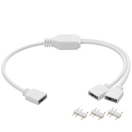 YAODHAOD 1 to 2 ARGB Splitter Cable, 5V 3 Pin Addressable RGB Splitter Extension Cable LED Sync for Computer Chassis CPU Cooler and 5V ARGB Fan-11.8 Inches (3Pin, 1 to 2)