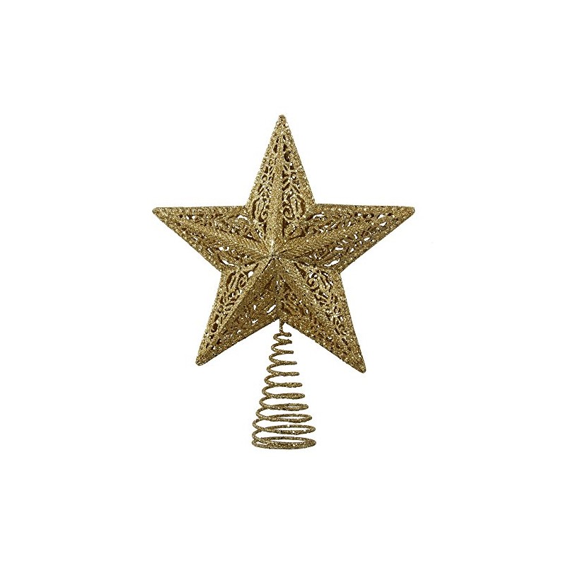 Kurt Adler Leaf Star Treetop, 10-Inch, Gold
