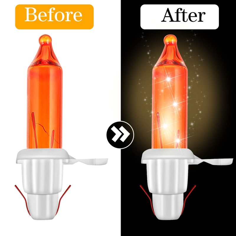 Mudder 100 Count Christmas Tree Lights Replacement Bulbs Mini Incandescent