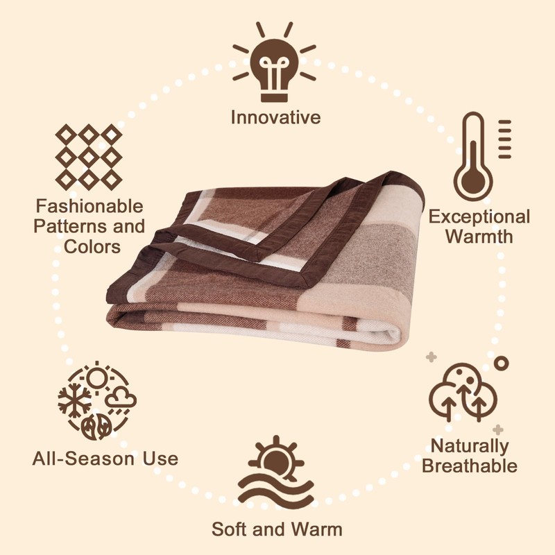 YOUR MOON 100% Pure Wool Blanket King Size, Australian Organic