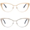 KoKoBin Cat Eye Reading Glasses - 2 Pairs Metal Frame