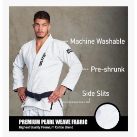 Elite Sports BJJ GI for Men IBJJF Kimono BJJ Jiu Jitsu GI W/Preshrunk Fabric, GI