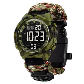 findtime Military Watch Men's Tactical Watch Military Digital Watch Men's Watches Men's Digital Watch Outdoor Waterproof Stopwatch Sport Chronograph Men's Large Watches Men Boys Sports Watch, Rope