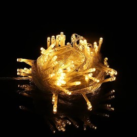 Holiday Outdoor 100 LED String Lights 10M 220V 110V Christmas Xmas Wedding Party Decorations Garland Lighting Christmas Light (Warm White)