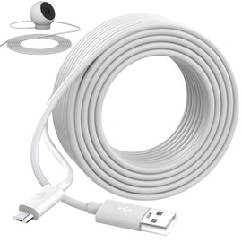 10M/33FT Micro USB Cable Power extension Cord Compatible with eufy Indoor Camera E200 WYZE Cam Pan V3 V4 Blink Xiaomi Mi 360°Camera 2K Pro Extra Long Micro USB Charging Cable for Security Camera,White