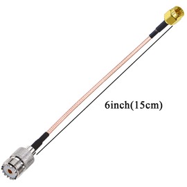 SMA Male to UHF Female Cable TUOLNK SMA Male to SO239 PL259 Female RF Coax Cable RG316 6inch(15cm) for Antenna SWR Meter Tester 2pcs